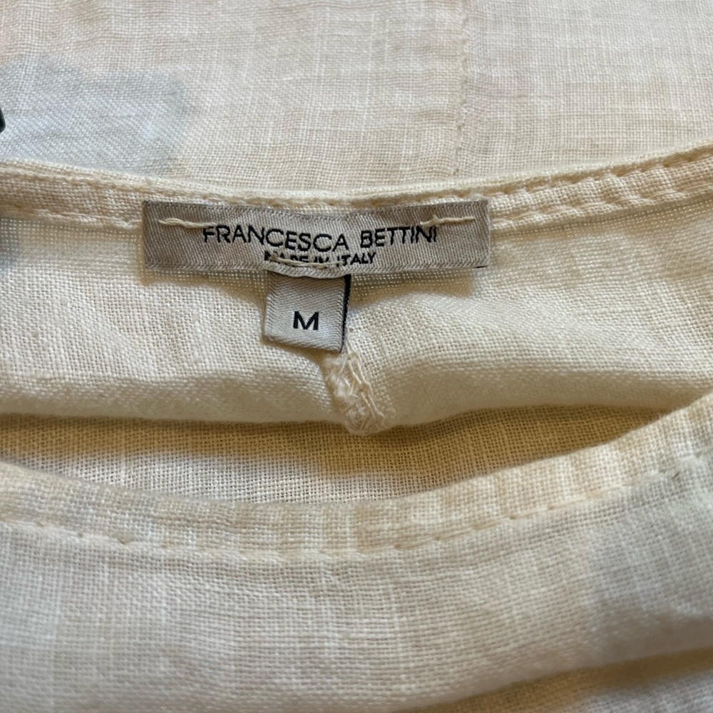 Women’s White Linen Dress, Floor-Length, Medium, Casual, Made in Italy